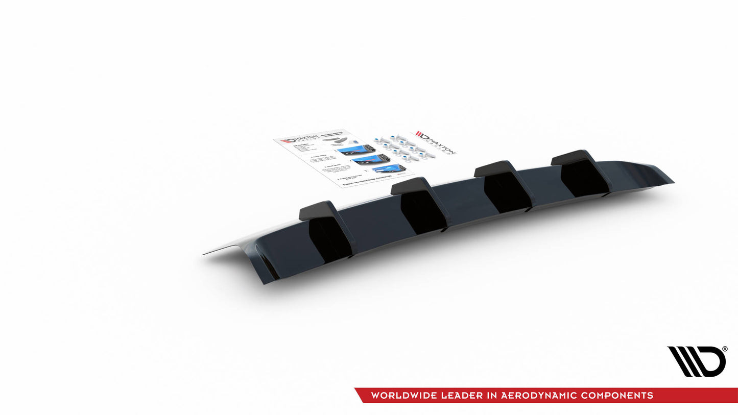 Diffusor Heck Ansatz für Volkswagen Touareg R-line Mk3 schwarz Hochglanz