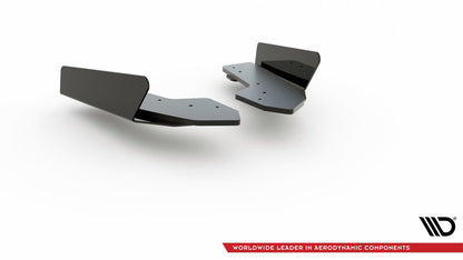Robuste Racing Heck Ansatz Flaps Diffusor +Flaps für Audi RS3 8V Sportback schwarz Hochglanz