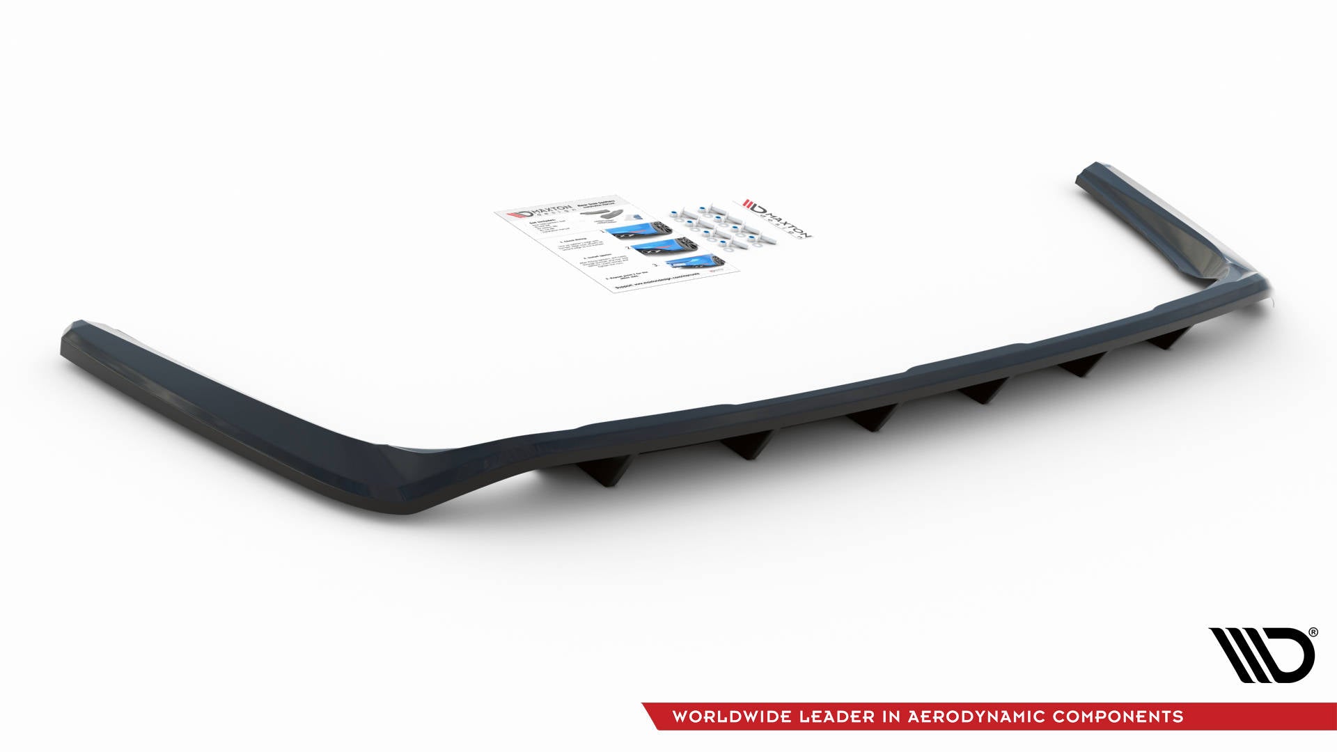 Mittlerer Diffusor Heck Ansatz DTM Look für Toyota RAV4 Mk5 schwarz matt