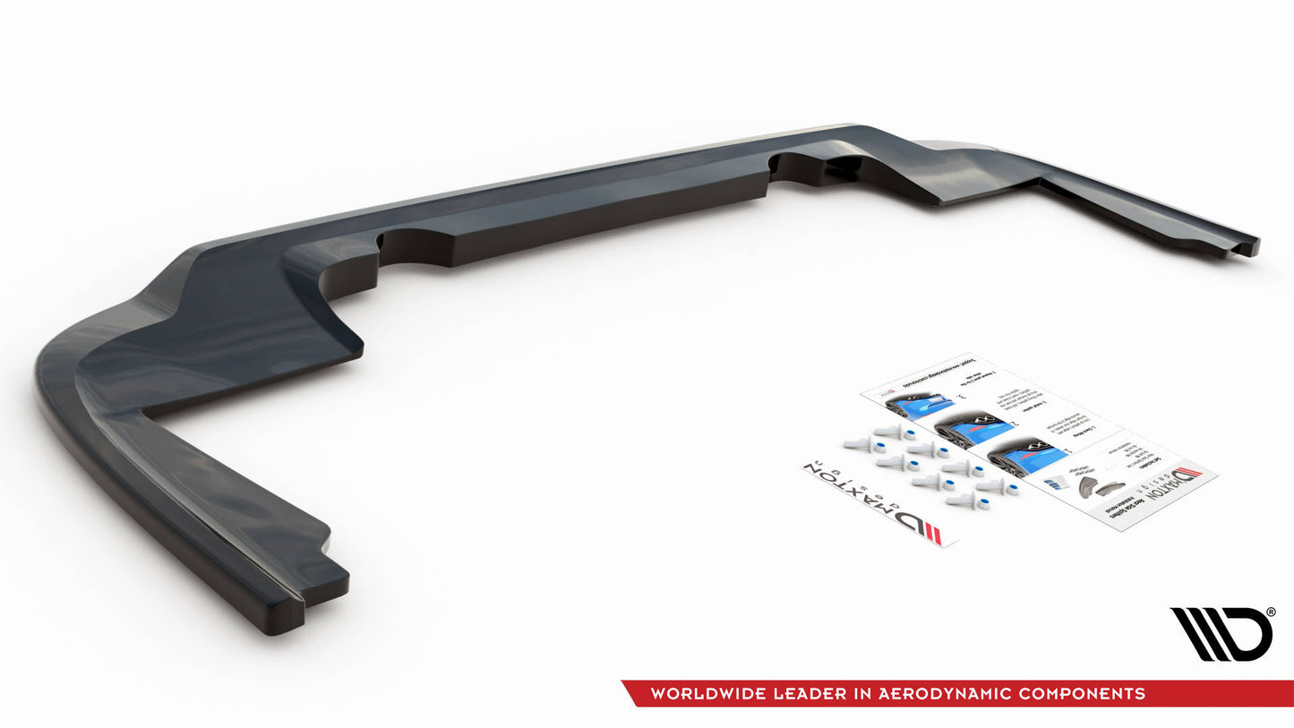 Mittlerer Diffusor Heck Ansatz DTM Look für Peugeot Partner Mk3 schwarz Hochglanz