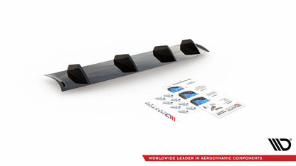 Diffusor Heck Ansatz für Porsche Panamera Turbo 970 Facelift schwarz Hochglanz