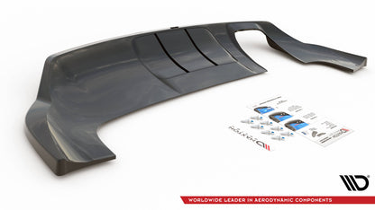 Mittlerer Diffusor Heck Ansatz DTM Look für Audi Q3 8U Facelift schwarz Hochglanz