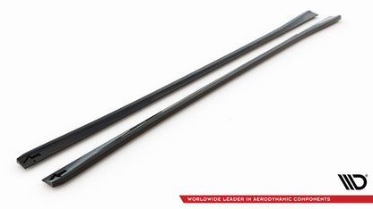 Seitenschweller Ansatz für Audi A6 C8 schwarz Hochglanz