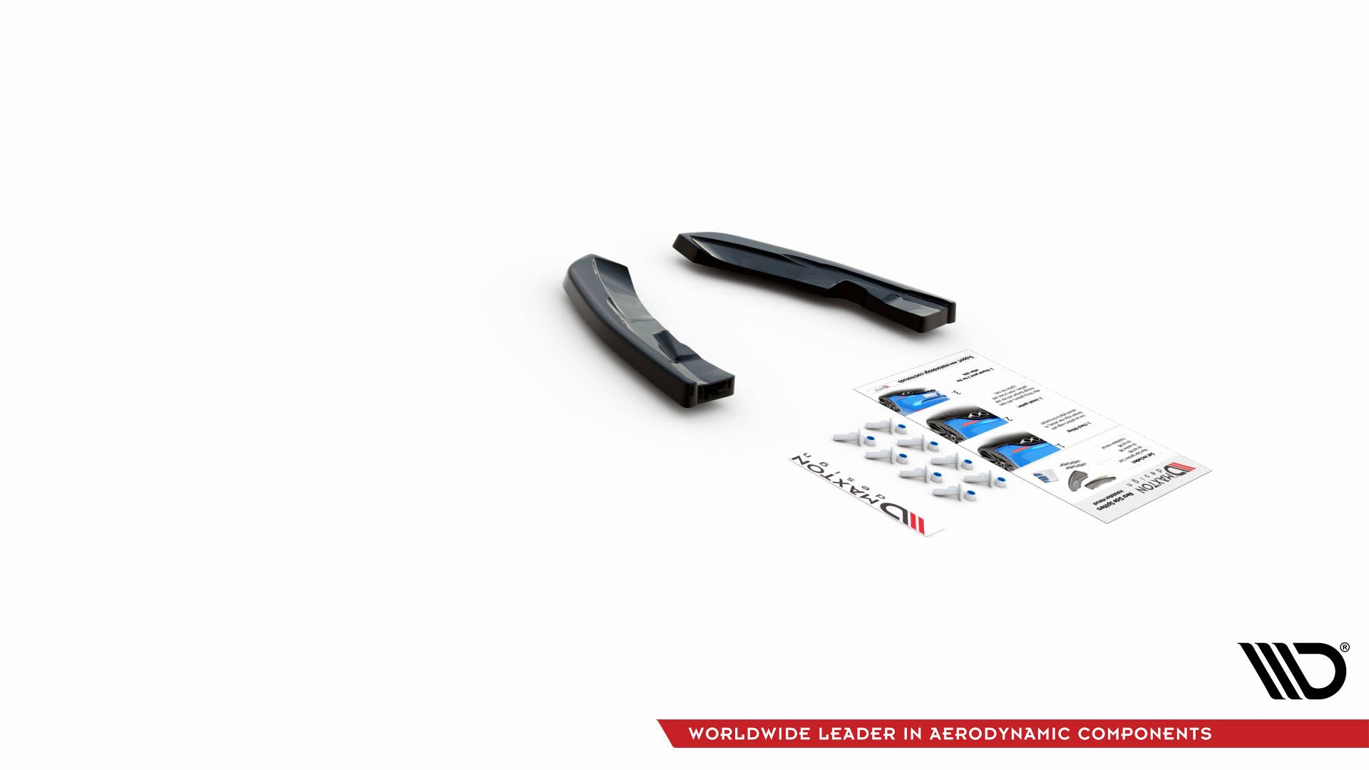 Heck Ansatz Flaps Diffusor für Volkswagen Tiguan R Mk2 Facelift schwarz matt