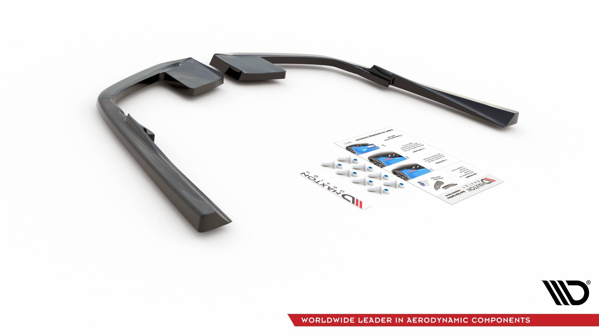 Heck Ansatz Flaps Diffusor für Volvo S60/V60 R-Design Mk3 schwarz Hochglanz