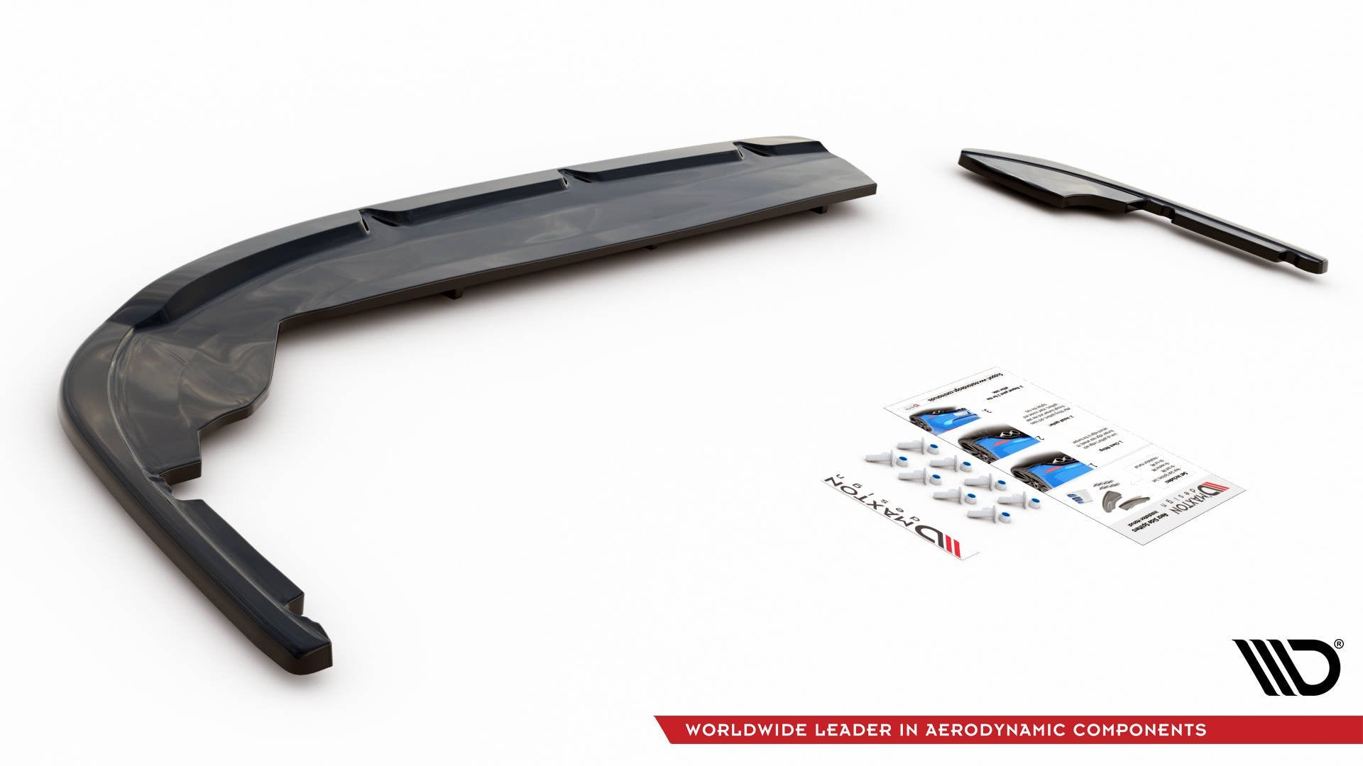 Mittlerer Diffusor Heck Ansatz DTM Look für Peugeot 508 GT-Line Mk2 schwarz matt