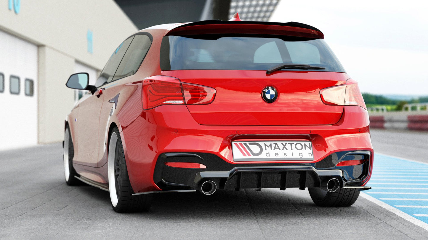 Diffusor Heck Ansatz für Bmw 1 F20/ F21 Facelift M-Power schwarz Hochglanz
