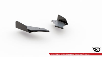 Robuste Racing Heck Ansatz Flaps Diffusor +Flaps für Ford Focus ST Mk4 schwarz Hochglanz