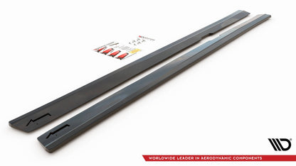 Seitenschweller Ansatz für V.2 für Volvo S60/V60 R-Design Mk3 schwarz matt