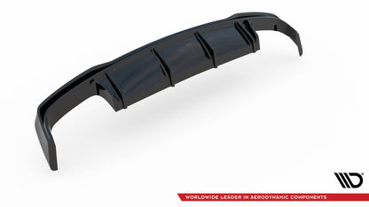 Diffusor Heck Ansatz für Audi S6 / A6 S-Line C8 schwarz Hochglanz