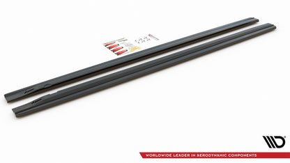 Seitenschweller Ansatz für Audi S4 / A4 / A4 S-Line B8 / B8 FL schwarz Hochglanz