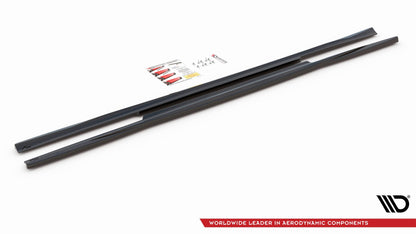 Seitenschweller Ansatz für Mercedes-Benz C W205 schwarz matt
