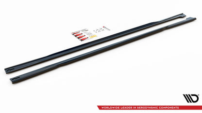 Seitenschweller Ansatz für Audi A7 C8 schwarz Hochglanz