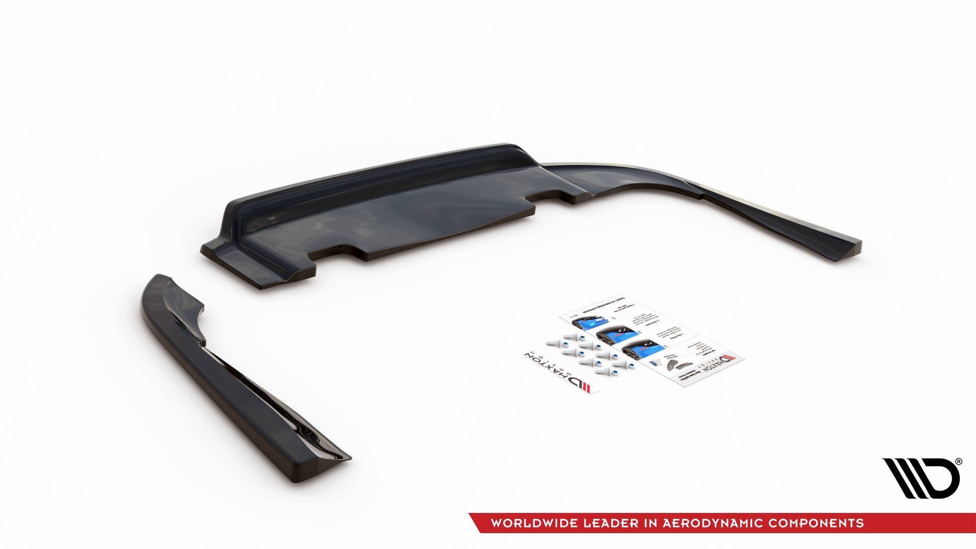 Mittlerer Diffusor Heck Ansatz DTM Look für Volvo V90 Mk2 schwarz matt