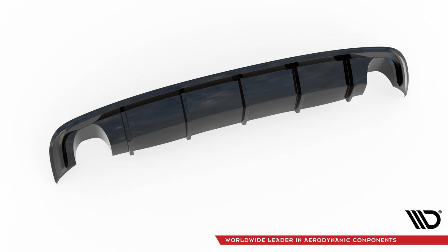 Diffusor Heck Ansatz für Audi A8 D4 schwarz matt