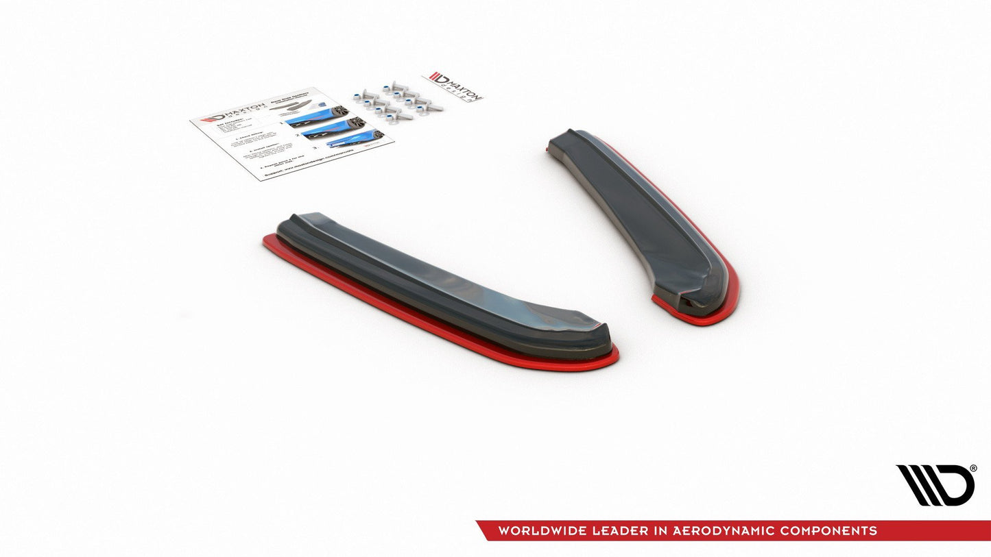 Heck Ansatz Flaps Diffusor V.4 für Seat Leon Cupra Mk3 FL Sportstourer Carbon Look