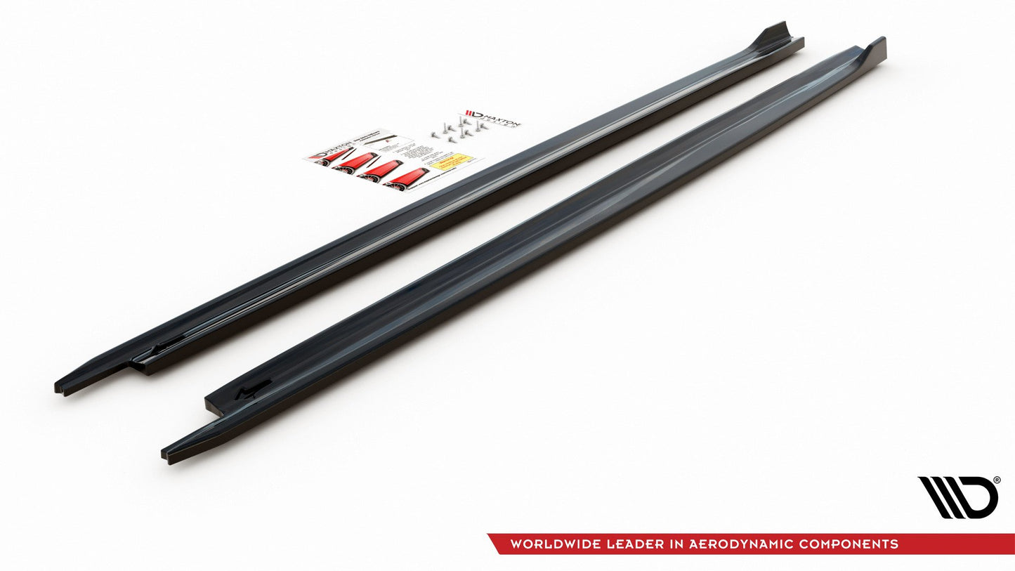 Seitenschweller Ansatz für V.1 für Skoda Octavia Mk4  schwarz Hochglanz