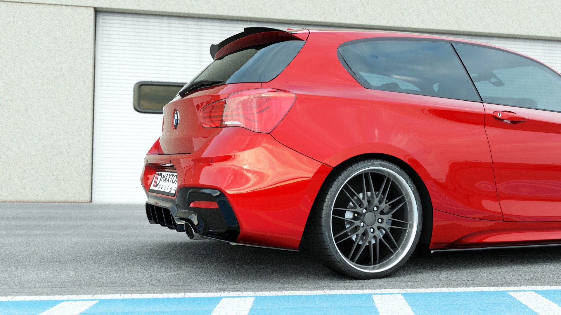 Diffusor Heck Ansatz für Bmw 1 F20/ F21 Facelift M-Power schwarz Hochglanz