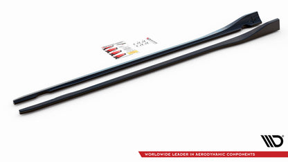 Seitenschweller Ansatz für Dodge Challenger RT Mk3 Facelift schwarz matt
