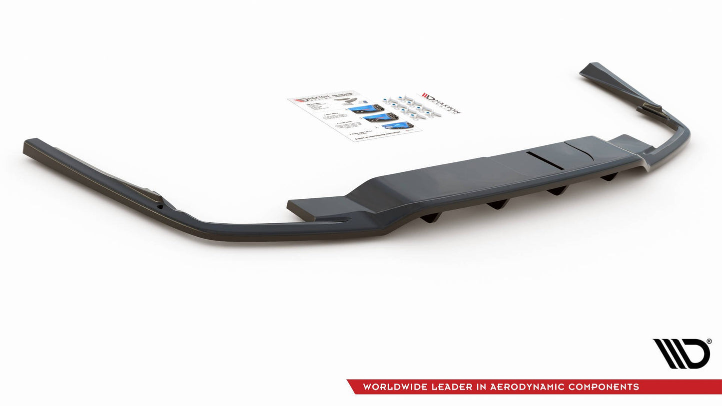 Mittlerer Diffusor Heck Ansatz DTM Look für Volvo S60/V60 R-Design Mk3 schwarz matt