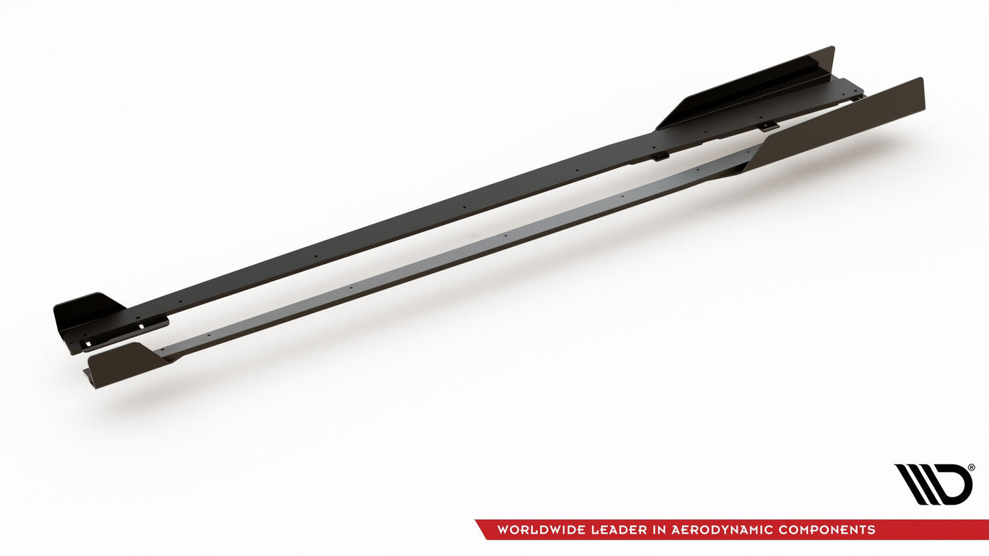 Robuste Racing Seitenschweller Ansatz für für + Flaps Audi RS3 8V Sportback schwarz Hochglanz
