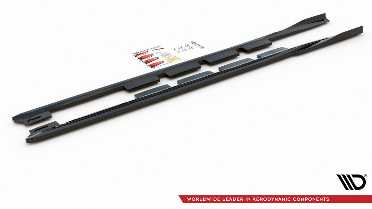 Seitenschweller Ansatz für Ford Mondeo Mk5 Facelift/Preface schwarz matt