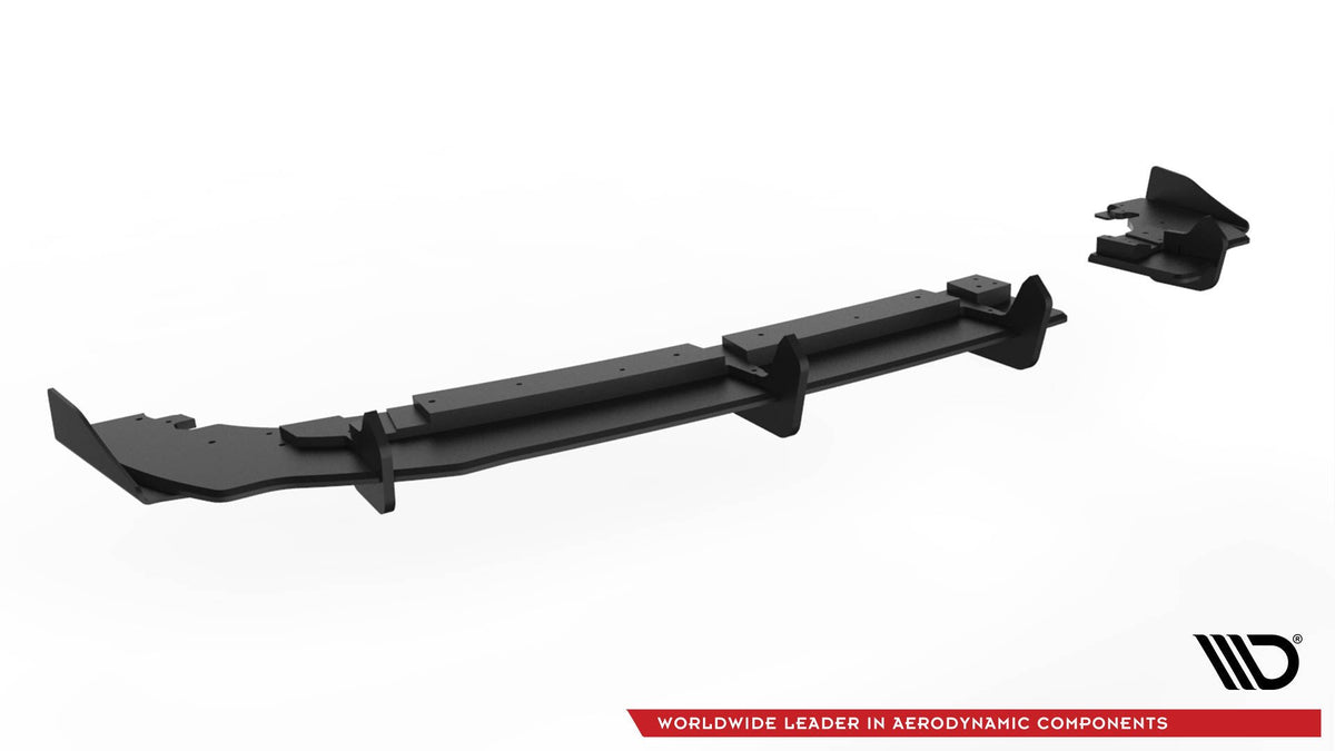 Robuste Racing Diffusor Heck Ansatz +Flaps für Ford Fiesta Mk8 ST schwarz Hochglanz