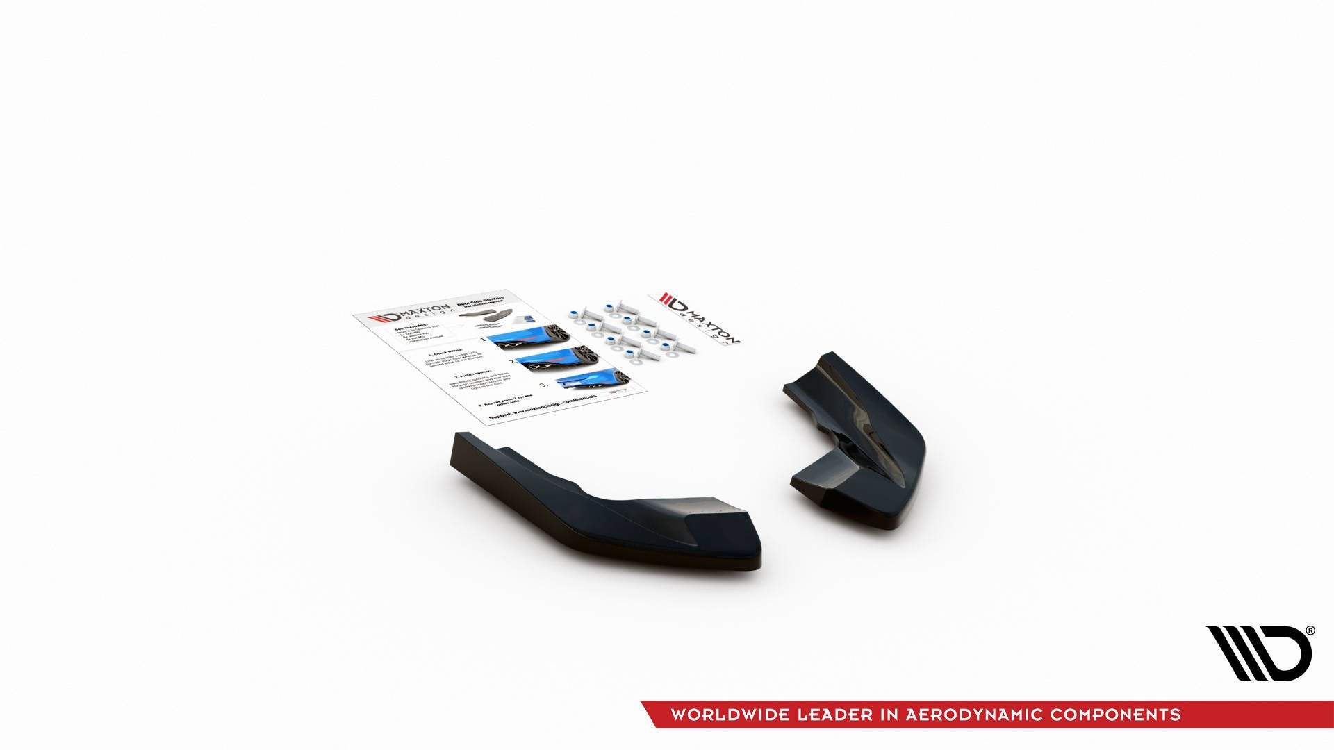 Heck Ansatz Flaps Diffusor V.2 für Volkswagen Golf R Mk8 schwarz Hochglanz
