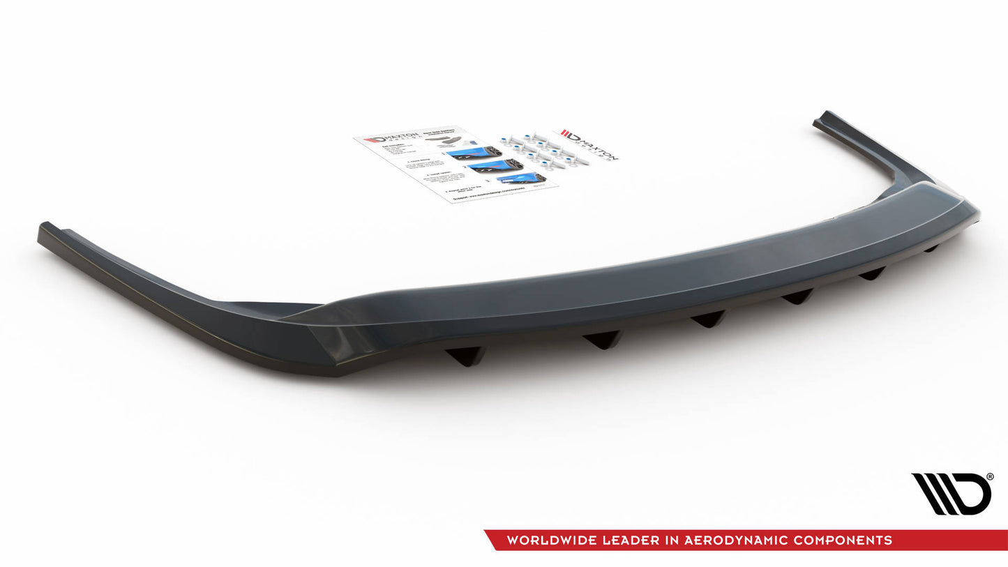 Mittlerer Diffusor Heck Ansatz DTM Look für Skoda Fabia Combi Mk3 Facelift Carbon Look
