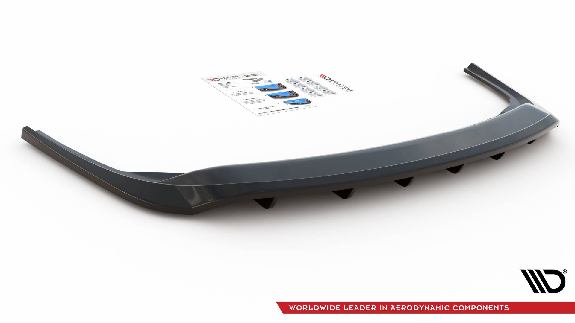 Mittlerer Diffusor Heck Ansatz DTM Look für Skoda Fabia Combi Mk3 Facelift schwarz Hochglanz