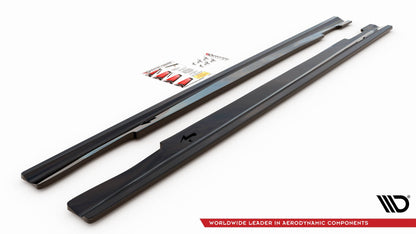 Seitenschweller Ansatz für Mercedes-Benz E63 AMG / AMG-Line Limousine W212 Facelift Carbon Look