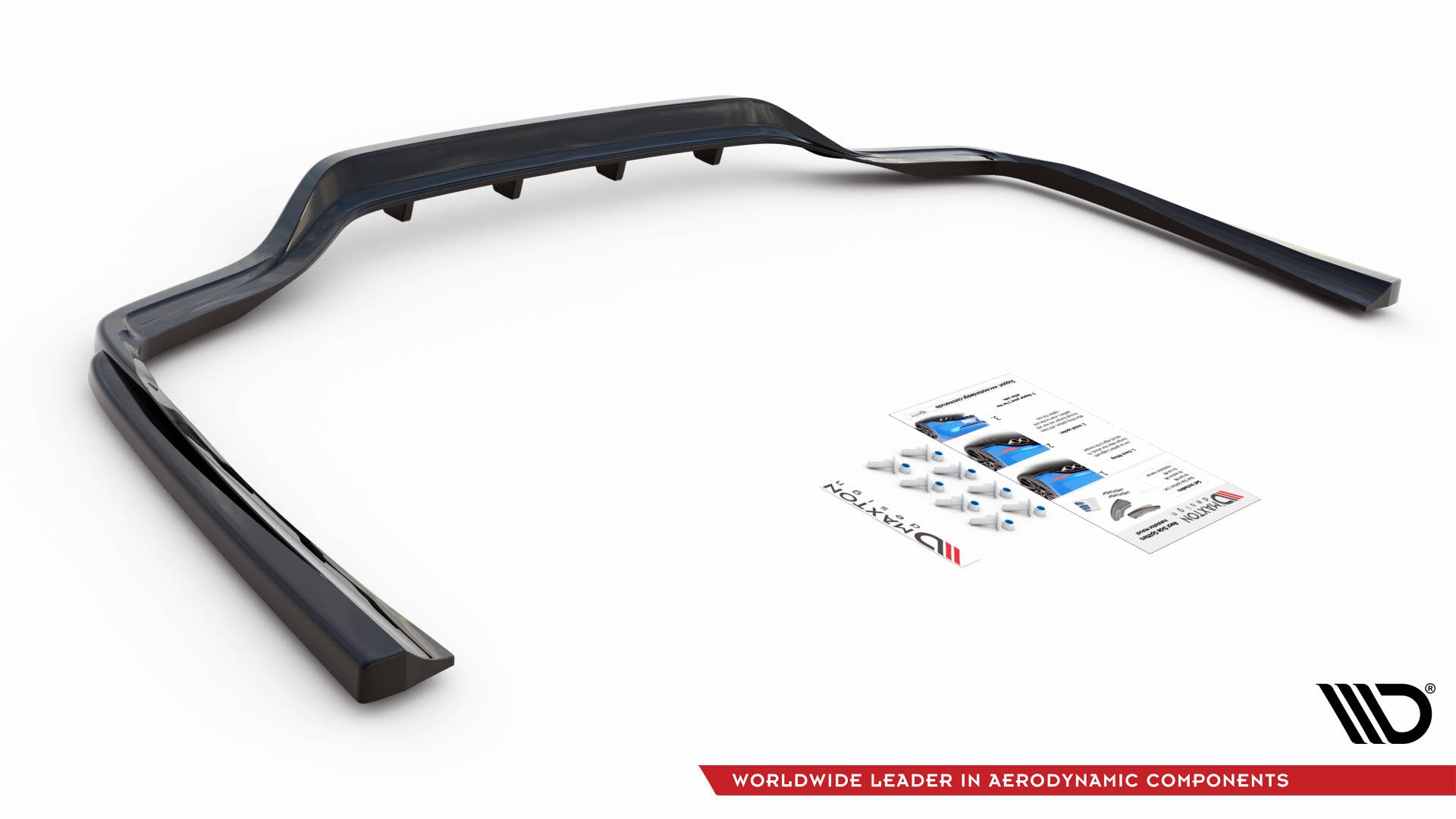 Mittlerer Diffusor Heck Ansatz DTM Look für Mercedes-Benz C W205 schwarz Hochglanz