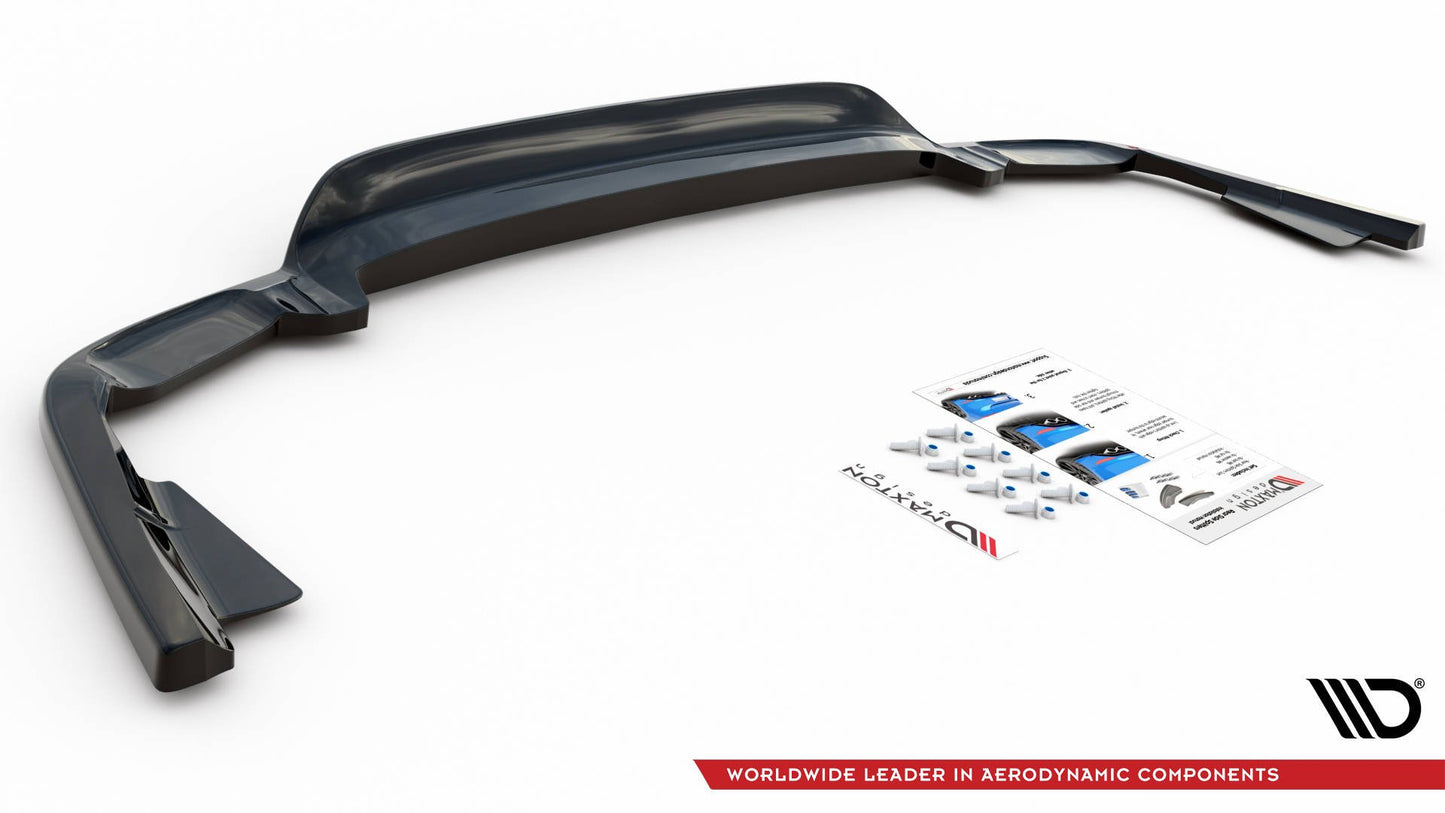 Mittlerer Diffusor Heck Ansatz DTM Look für Volvo XC60 Mk2 R-Design schwarz Hochglanz