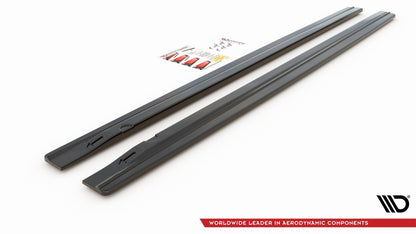 Seitenschweller Ansatz für Audi S4 / A4 / A4 S-Line B8 / B8 FL schwarz Hochglanz