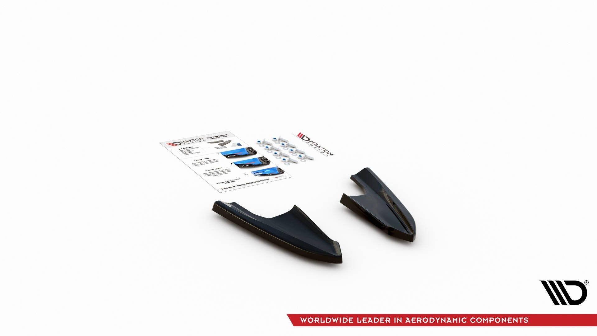 Heck Ansatz Flaps Diffusor V.3 für Volkswagen Golf R Mk8 schwarz Hochglanz