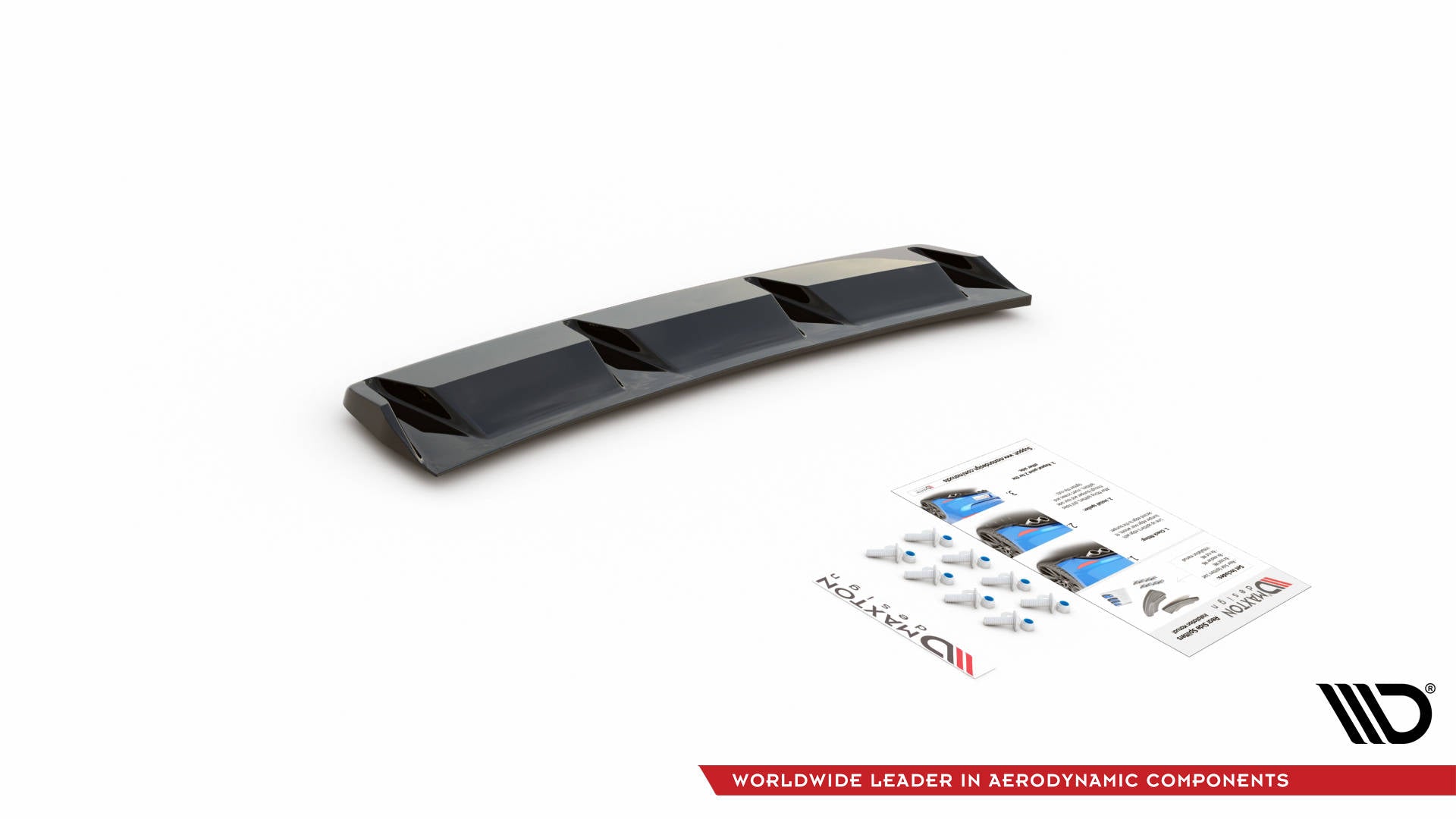 Mittlerer Diffusor Heck Ansatz für Audi S3 Limousine 8Y schwarz Hochglanz