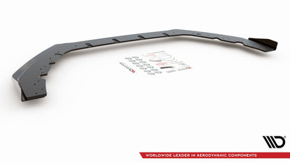 Robuste Racing Front Ansatz für passend +Flaps für Ford Focus RS Mk3 schwarz Hochglanz