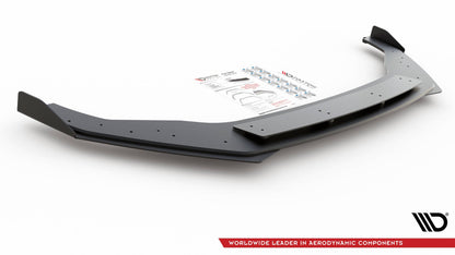 Robuste Racing Front Ansatz für passend +Flaps für VW Golf 7 R / R-Line Facelift schwarz Hochglanz