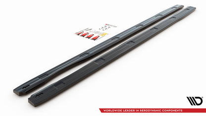 Seitenschweller Ansatz für Volkswagen Caddy Long Mk3 Facelift Carbon Look