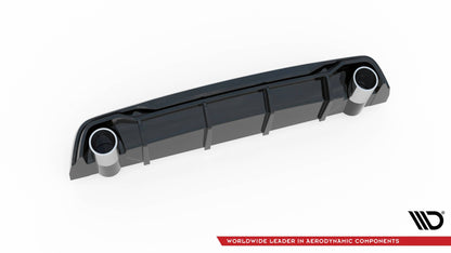 Diffusor Heck Ansatz für + Endschalldampfer Sportauspuff Attrappe Peugeot 308 GT Mk2 Facelift