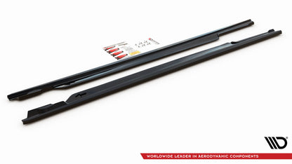 Seitenschweller Ansatz für Volkswagen Passat B8 Facelift schwarz matt