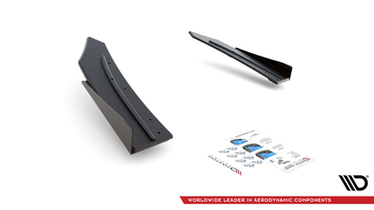 Robuste Racing Heck Ansatz Flaps Diffusor +Flaps für Mercedes-AMG C43 Coupe C205 schwarz Hochglanz