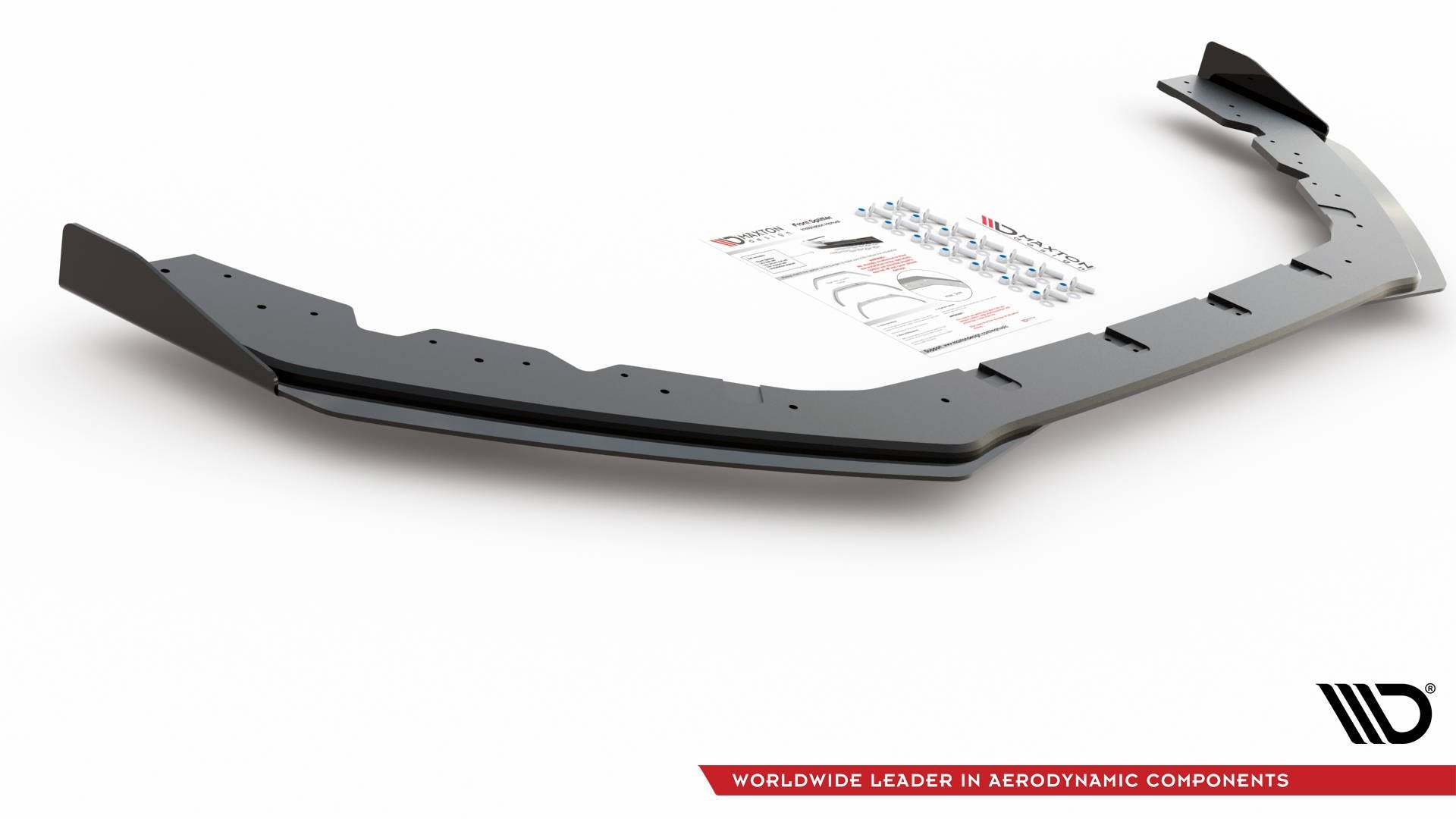 Robuste Racing Front Ansatz für passend +Flaps für Ford Focus RS Mk3 schwarz Hochglanz