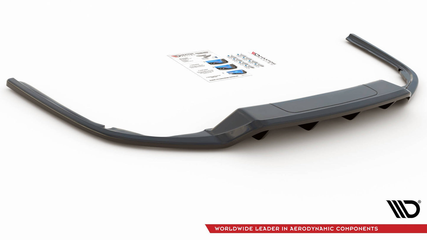 Mittlerer Diffusor Heck Ansatz DTM Look für Volkswagen Passat B8 schwarz matt