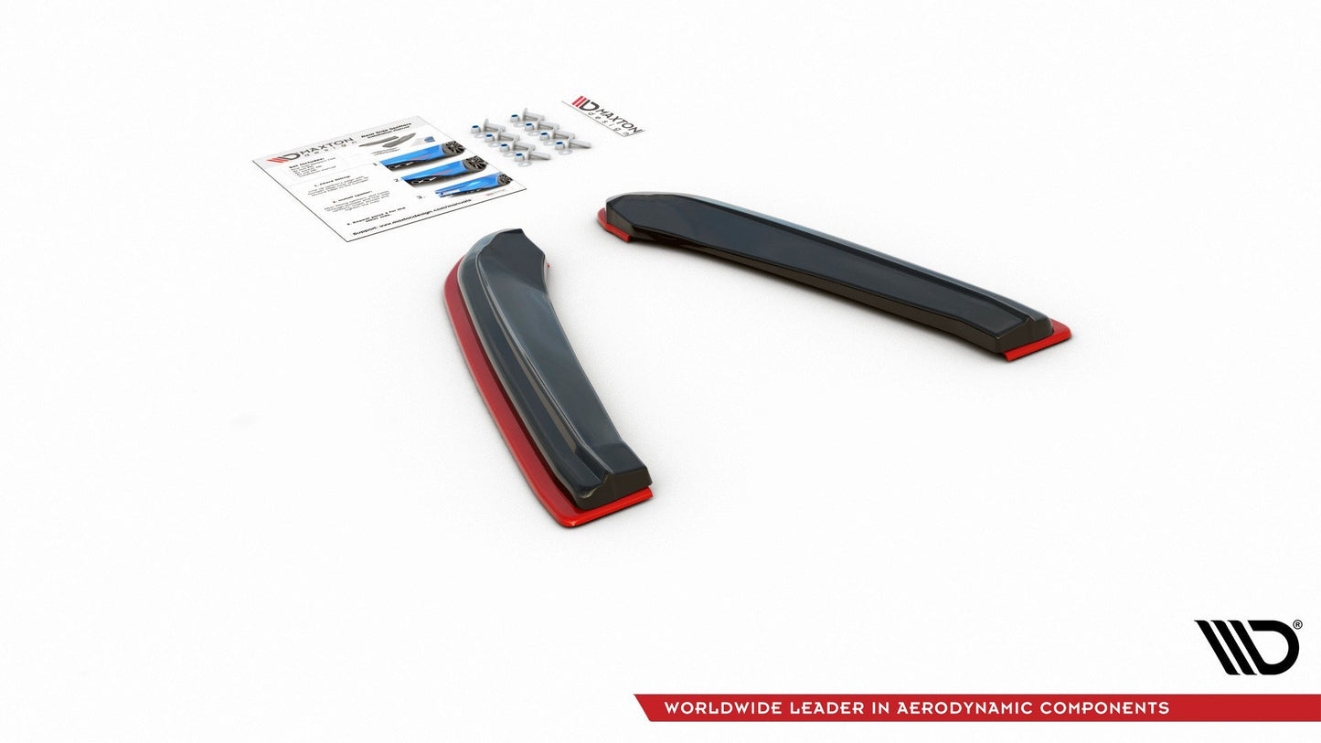 Heck Ansatz Flaps Diffusor passend für V.2 Seat Leon Mk3 Cupra ST Facelift Carbon Look