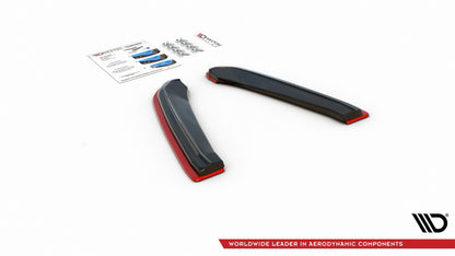 Heck Ansatz Flaps Diffusor passend für V.2 Seat Leon Mk3 Cupra ST Facelift Carbon Look