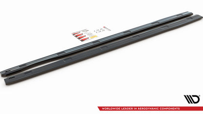 Seitenschweller Ansatz für Volkswagen Caddy Long Mk3 Facelift Carbon Look