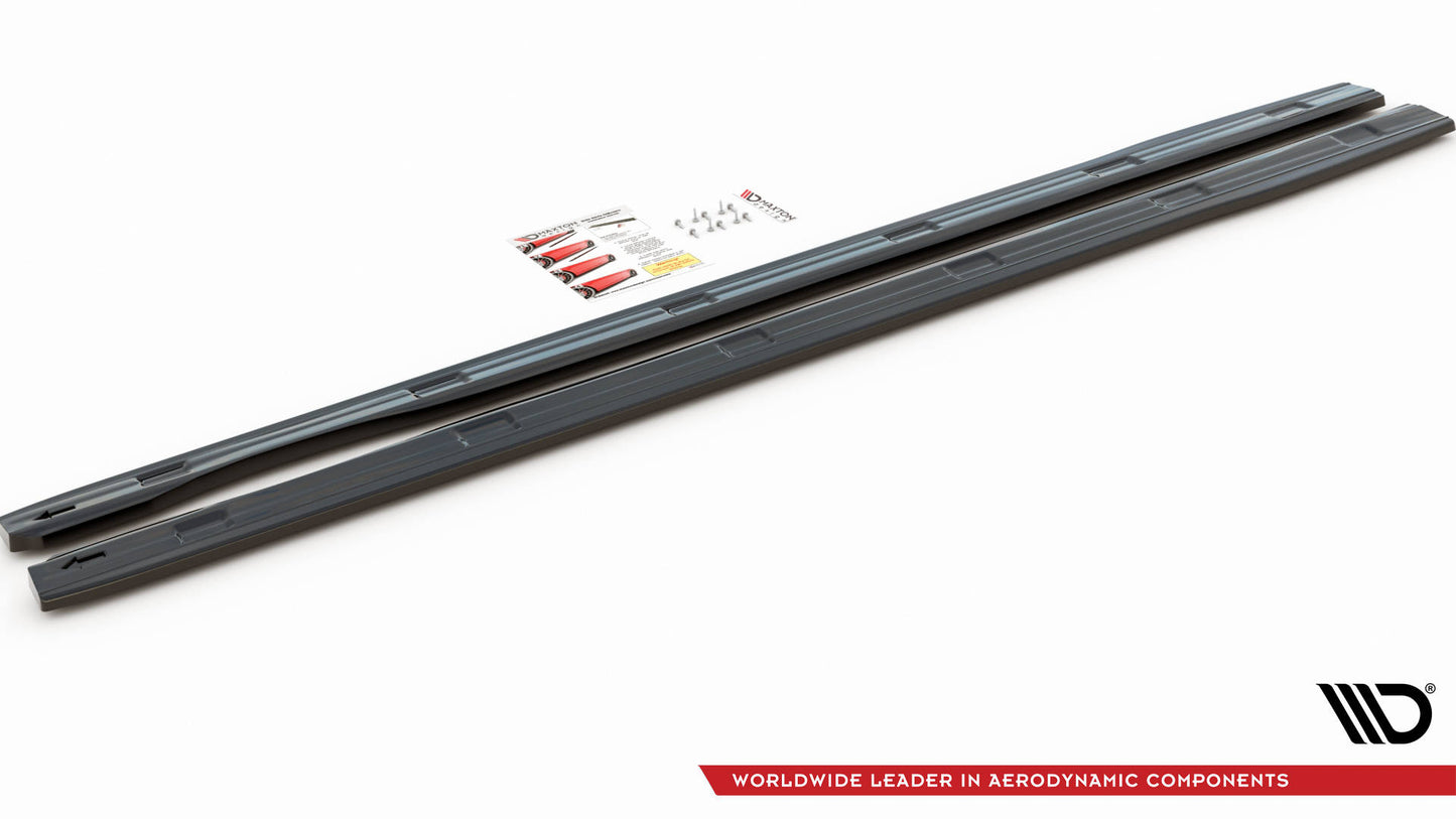 Seitenschweller Ansatz für Volkswagen Caddy Long Mk3 Facelift schwarz matt