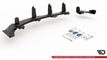 Robuste Racing Diffusor Heck Ansatz +Flaps für Volkswagen Polo GTI Mk6 schwarz Hochglanz