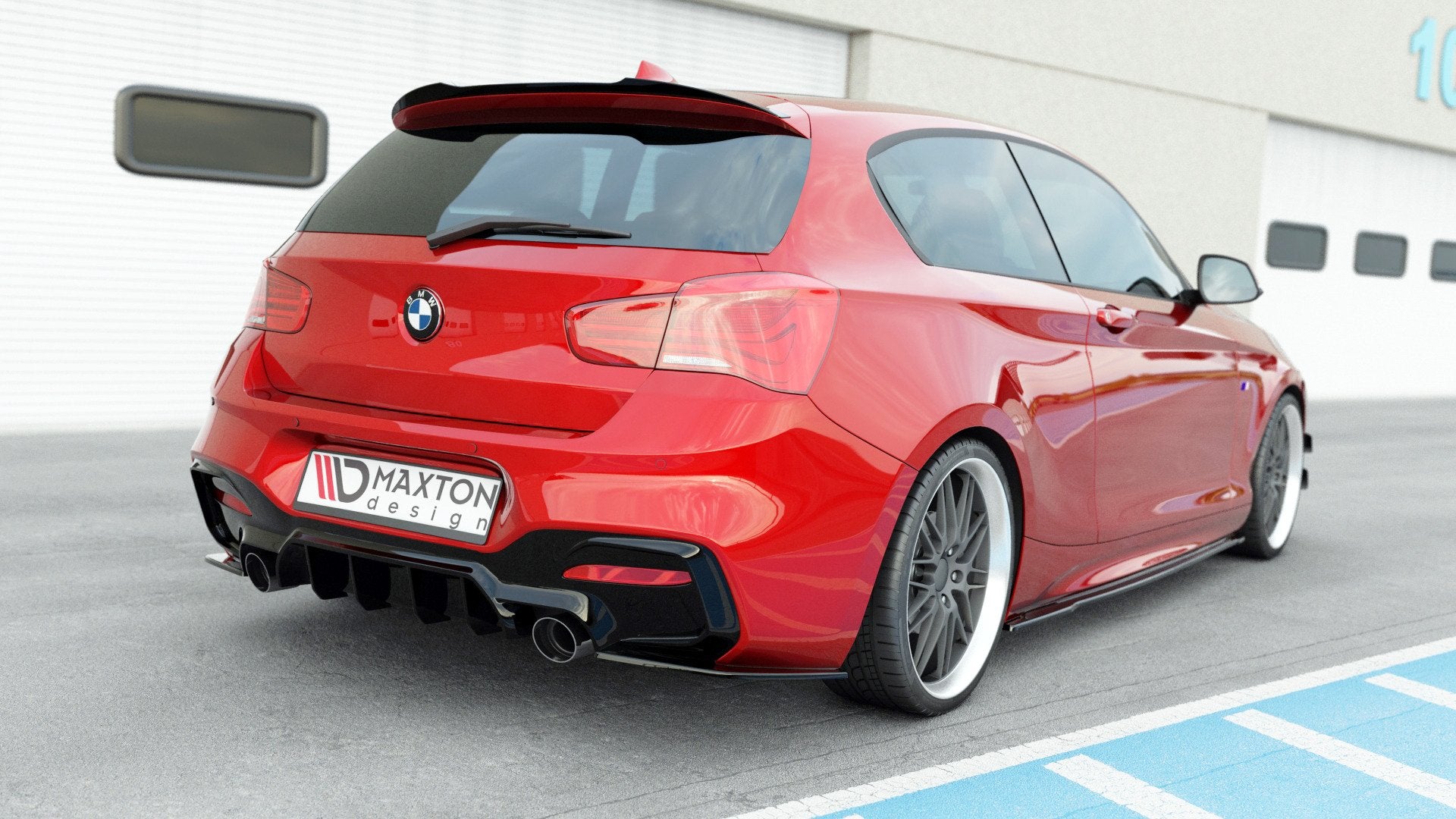 Diffusor Heck Ansatz für Bmw 1 F20/ F21 Facelift M-Power schwarz Hochglanz